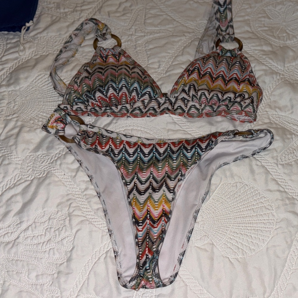 SHEIN Multicolor Zigzag Bikini